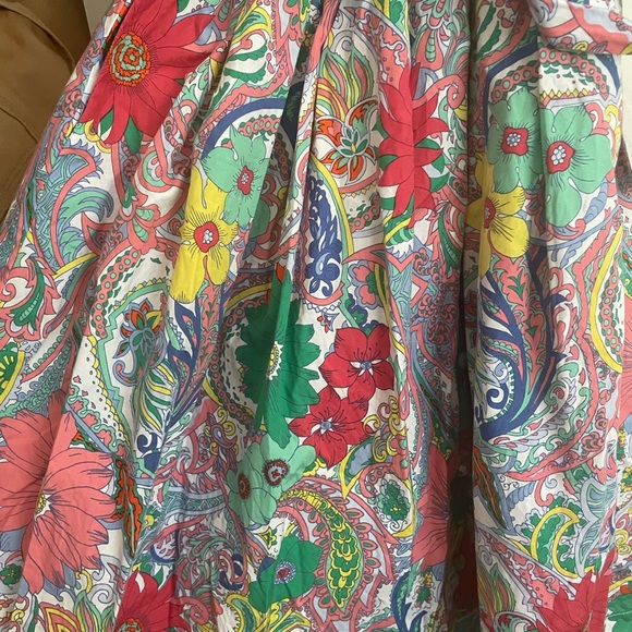 Talbots Cotton Multi Color Floral Button Down Dress - Picture 3 of 6